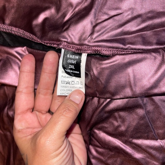 Mauve skinny patent leather leggings - Picture 3 of 3